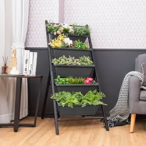 Costway 5-Tier Vertical Raised Garden Bed Freestanding Garden Planter with 5 Container Boxes