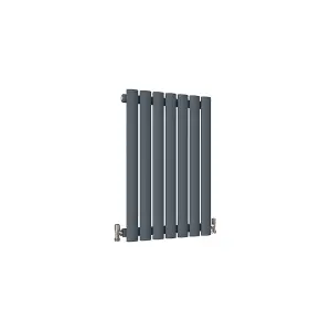 Horizontal Anthracite Single Oval Panel Radiator (H)600mm x (W)413mm, 1462 BTU.