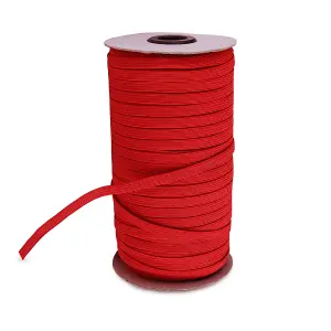 5mm Wide Flat Elastic Band, Adjustable Strech Elastic Cord Flat Tape, Red - 25 metres