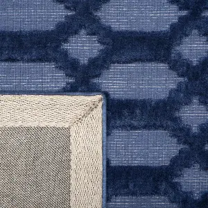 Viscose Rug 140 x 200 cm Navy Blue CIZRE