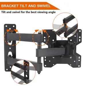 SunDaze Monitor TV Wall Mount Bracket Swivel & Tilt for 14" - 50" LED Curved QLED QE 4K LCD OLED SUHD UHD