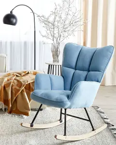 Rocking Chair OULU Fabric Light Blue