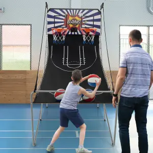 Costway 8 IN 1 Basketball Arcade Game Indoor Sport Basketball Arcade Shootout Scoreboard