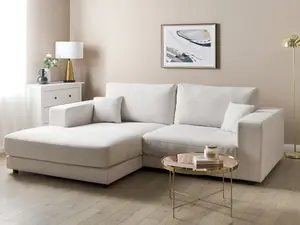 Corner Sofa LOFOTEN Off-White Fabric Right Hand