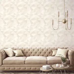 Galerie Geometrix Beige Silk Screen Geometric Smooth Wallpaper