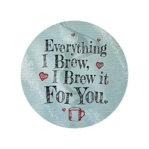 Grindstore Everything I Brew, I Brew It For You Gl Chopping Board Mint/Black/Red (One Size)