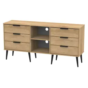 Fuji 6 Drawer Sideboard in Nebraska Oak (Ready Assembled)