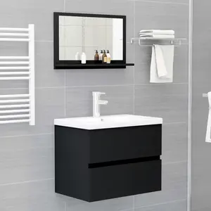 Dorlene Framed Wall Mounted Bathroom Mirror Black / 60 cm