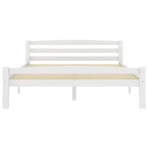 Berkfield Bed Frame White Solid Pinewood 140x200 cm