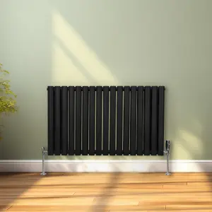 Oval Radiator - 600 x 1020mm - Black