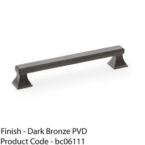 Chunky Square Pull Handle - Dark Bronze 160mm Centres SOLID BRASS Drawer Door