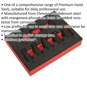 9 Piece Low Profile Impact Socket Bit Set - Durable Chrome Moly for 1/4" & 3/8" Drives