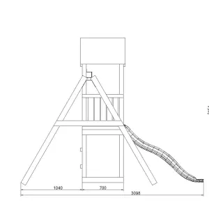 Lucas play centre with double swings and slide