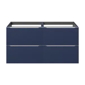 GoodHome Imandra Matt Blue Wall-mounted Bathroom Cabinet (H) 600mm (W) 1200mm