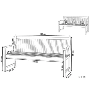 Garden Bench VIVARA Certified Acacia Wood Light Wood