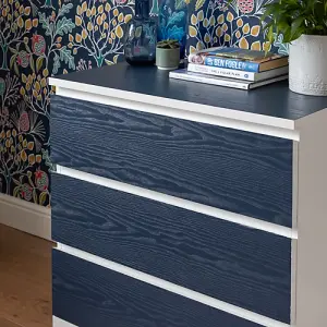 d-c-fix Woodgrain Midnight Navy Wood Self Adhesive Vinyl Wrap Film for Kitchen Doors and Worktops A4 Sample 297mm(L) 210mm(W)