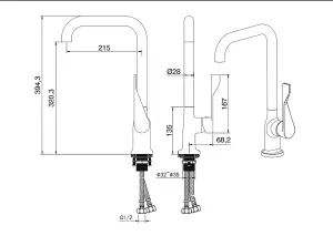 UK Homeliving Avalon Kitchen Sink Mixer Chrome