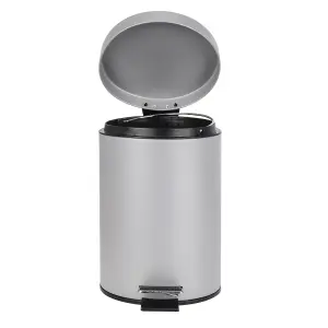 Silver 3L Bathroom Pedal Bin Freestanding