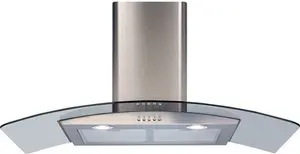 CDA ECP92SS 90cm Curved Glass Chimney Cooker Hood - Stainless Steel