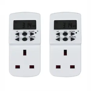 Extrastar 24 hour/7 day Programmable Electronic Timer - White, Pack of Two