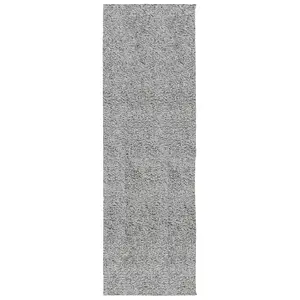 Shaggy Rug PAMPLONA High Pile Modern Grey 80x250 cm