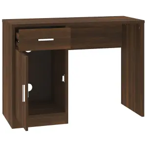 Berkfield Desk with Drawer&Cabinet Brown Oak 100x40x73 cm Engineered Wood