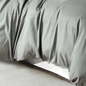 Marnisha Polyester Solid Colour Duvet Cover Set with Pillowcases Grey / Super King - 2 Standard Pillowcases