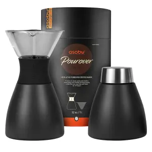 Pour Over Coffee Maker 1000ml Black