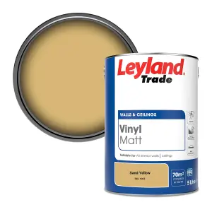 Leyland Trade Vinyl Matt Walls & Ceilings Emulsion Paint Sand Yellow (RAL 1002) 5L