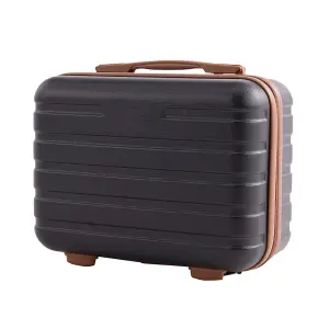 4PCS Lockable ABS Travel Suitcase Set in Black and Brown