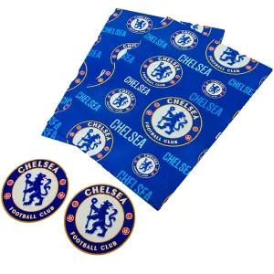 Chelsea FC Text Gift Wrap Blue (One Size)