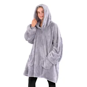 Snug Rug Hoodie Lilac Grey Wearable Blanket Oversized Hooded Blankets for Adults