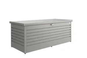 Biohort High Quality 6ft x 2.5ft LeisureTime Box 180 Garden Metal Storage - Metallic Quartz Grey