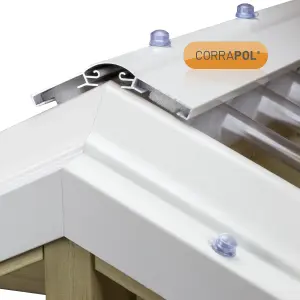 Corrapol White Aluminium Ridge piece (L)6mm (W)145mm