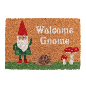 Something Different Welcome Gnome Door Mat Natural/Red/Green (One Size)