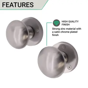 EAI - Mortice Door Knob Set Victorian Satin Chrome