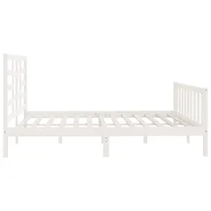 Berkfield Bed Frame White Solid Wood Pine 200x200 cm