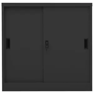 Berkfield Office Cabinet with Sliding Door Anthracite 90x40x90 cm Steel