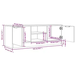 vidaXL TV Cabinet Black 102x35x36.5 cm Engineered Wood