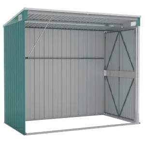 Berkfield Wall-mounted Garden Shed Green 118x194x178 cm Galvanised Steel