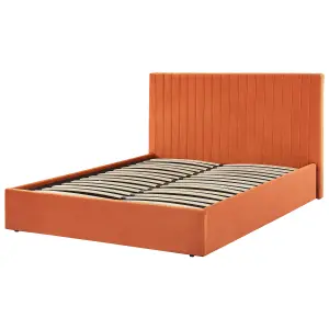 Velvet EU King Size Ottoman Bed Orange VION