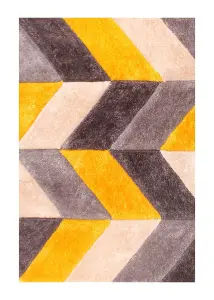 Blazon Ochre 3D Shaggy Rug by Ultimate Rug-60cm X 110cm