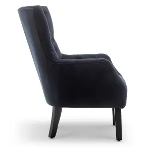 Velvet Navy Blue Gabriella Accent Chair