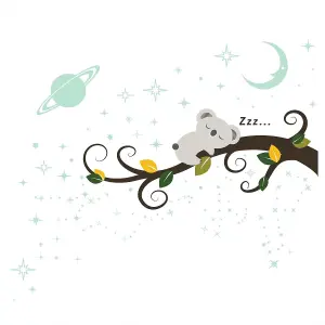 Walplus Combo Kids - Sleepy Koala With Glowing Sky Wall Sticker PVC