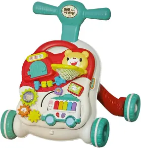 2 in 1 Baby Walker & Table Musical Walker Pull & Twist Toys My First Walker Baby Walker