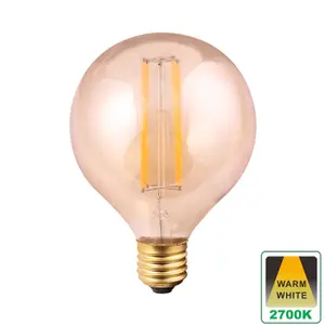 Harper Living 8 Watts G125 E27 LED Bulb Amber Globe Warm White Dimmable