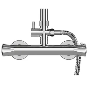 Gainsborough GDRE Round Dual Outlet Thermostatic Bar Mixer Shower Chrome Riser