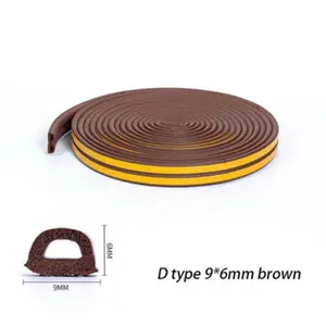 10m Rubber Seal Draught Excluder Sticky Tape Foam WeatherStrip Door Window Brown