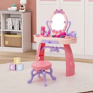 Kid Toy Toddler Play Set,Dressing Table and Chair Set with Drawer for Kids