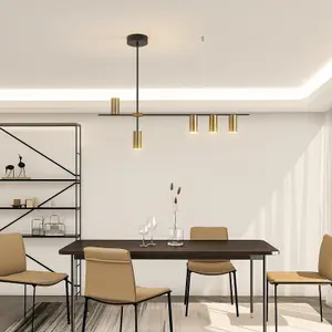 Garwarm 5-Light Gold Dimmable LED Pendant Light 30W